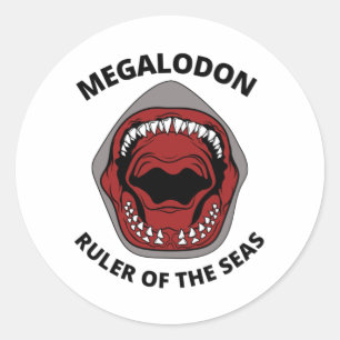 Sticker Rond Megalodon