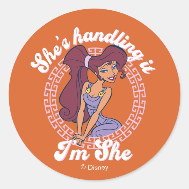 Sticker Rond Megara - She's Handling It, I'm She Classic Round  (Devant)