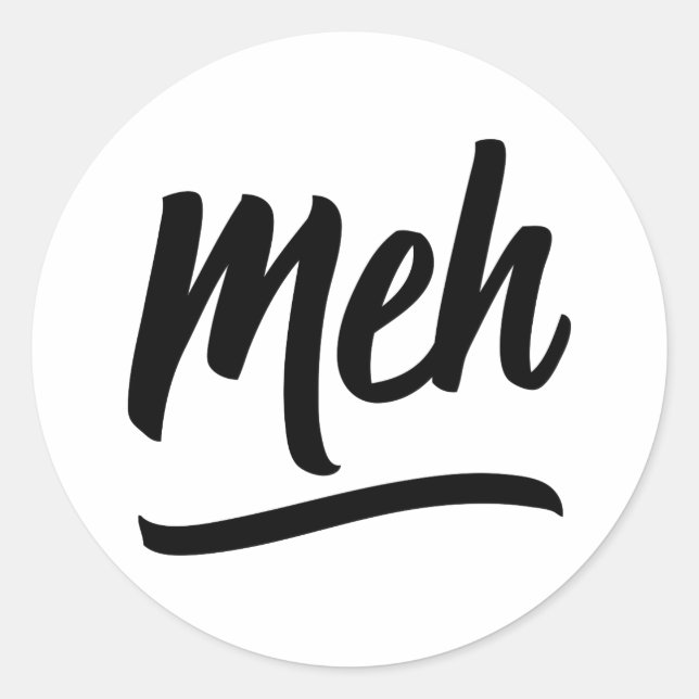 Sticker Rond Meh Typographie (Devant)