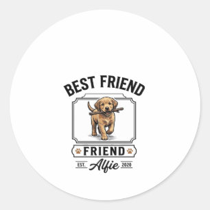 Sticker Rond Meilleur ami Alfie Conception amateur de chien de