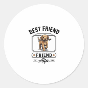 Sticker Rond Meilleur ami Alfie Conception amateur de chien de