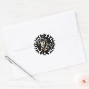 Sticker Rond Meilleur ami Dachshund