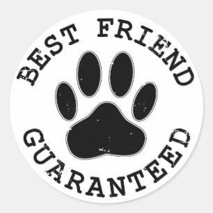 Sticker Rond Meilleur Ami Garanti De Chien En Perte