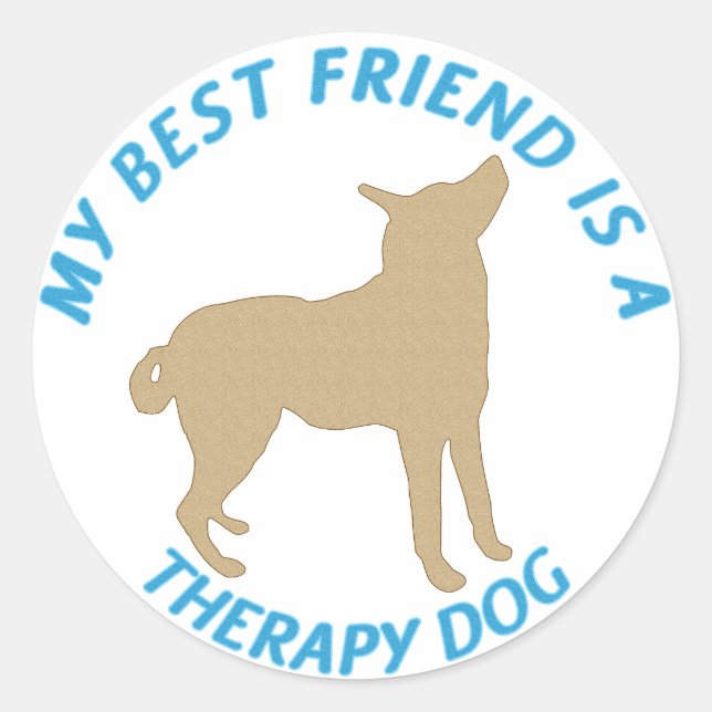 Sticker Rond Meilleur ami Thérapie Chien (Devant)