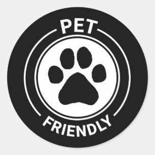 Sticker Rond Meilleur animal de compagnie Westie Friendly Drawn