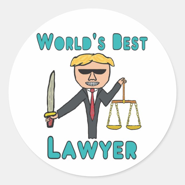 Sticker Rond Meilleur avocat du monde (Devant)