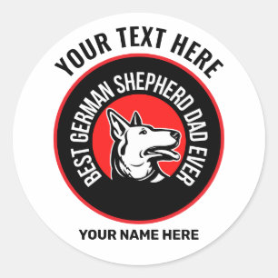 Sticker Rond Meilleur berger allemand papa jamais