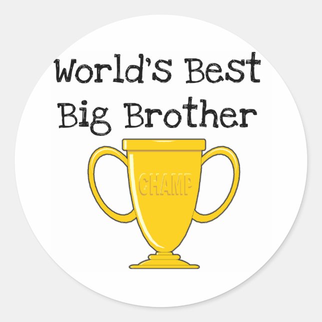 Sticker Rond Meilleur Big Brother du Champion du Monde (Devant)