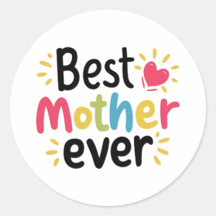 Sticker Rond Meilleur cadeau de la fête des mères