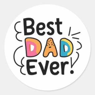 Sticker Rond Meilleur cadeau de papa. Fête des Pères
