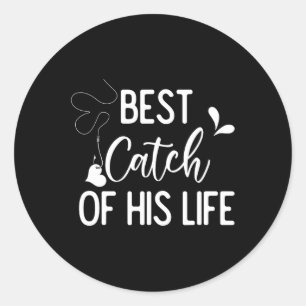Sticker Rond Meilleur Capture De Sa Vie Couple Pêcheurs Matc