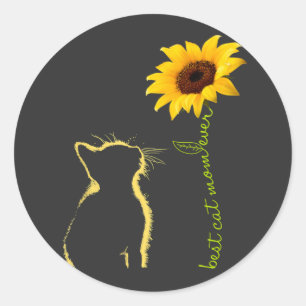 Sticker Rond Meilleur Chat Maman Ever Sunflower Chat Maman Noë
