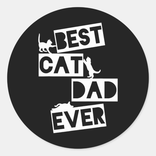 Sticker Rond Meilleur Chat Papa Evers Chat Papa (Devant)
