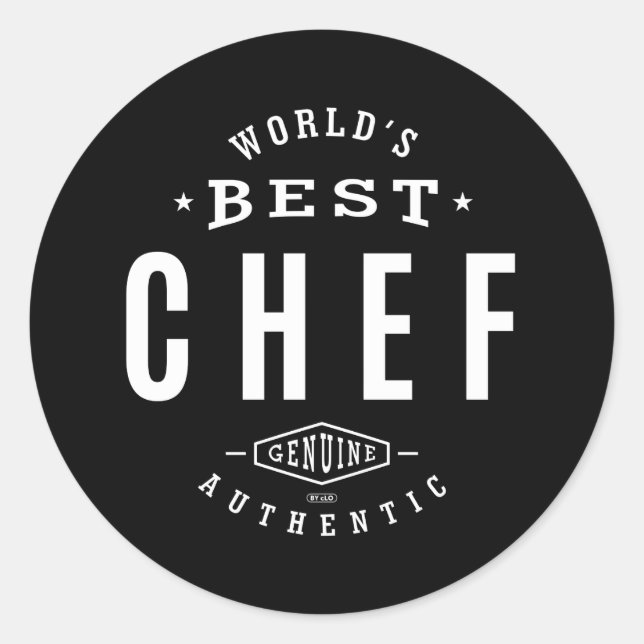 Sticker Rond Meilleur Chef du monde (Devant)