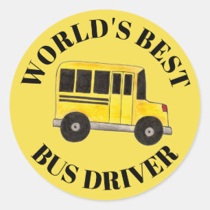 Sticker Rond Meilleur Conducteur au monde Enseignement des auto