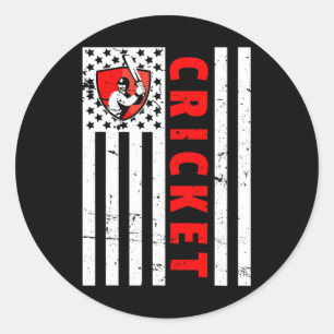Sticker Rond Meilleur design de cricket pour hommes femmes enfa
