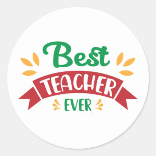 Sticker Rond Meilleur Enseignant jamais l'art du mot