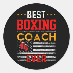 Sticker Rond Meilleur Entraîneur De Boxe Toujours Drôle Entraîn