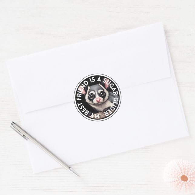 Sticker Rond Meilleur Fileur à sucre ami (Enveloppe)