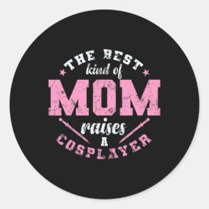 Sticker Rond Meilleur Genre De Maman Soulève Un Cosplayer Figur