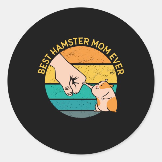 Sticker Rond Meilleur Hamster Maman Jamais Maman Maman Maman Ma (Devant)