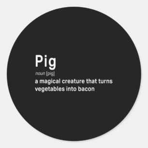 Sticker Rond Meilleur Hilaire Cochon et Bacon Définition Fun Ca