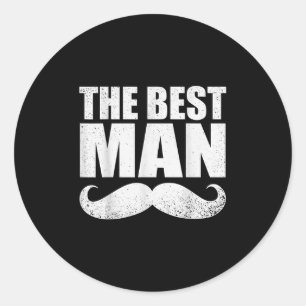 Sticker Rond Meilleur homme Mariage Groomsmen Funny Bride Bache