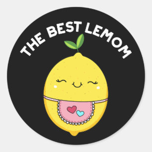 Sticker Rond Meilleur Lemom Funny Lemon Pun Dark BG
