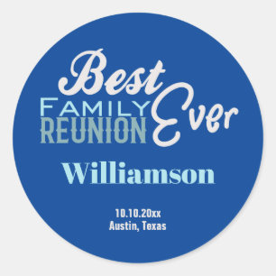 Sticker Rond Meilleur Monogramme de réunion familiale Sceau Inv