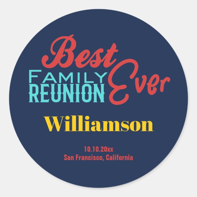 Sticker Rond Meilleur Monogramme Reunion Familiale (Devant)