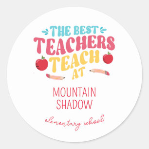 Sticker Rond Meilleur nom de l'école des enseignants