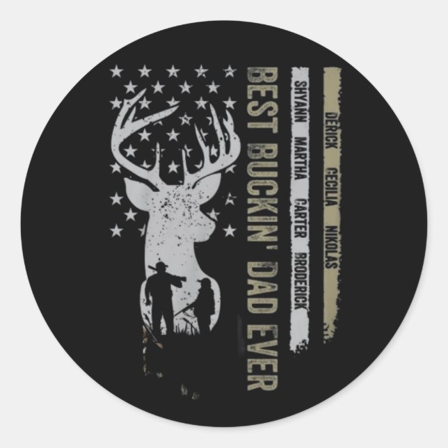 Sticker Rond Meilleur Papa Buckin Jamais, Meilleur Papa Buckin (Devant)