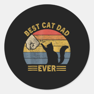 Sticker Rond Meilleur papa chat Ca Men Ever Drôle Cadeau amateu