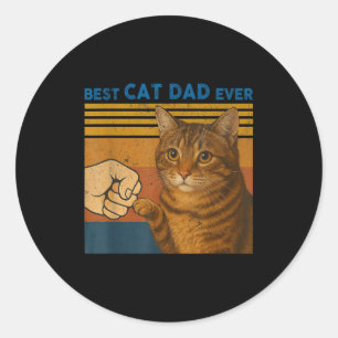 Sticker Rond Meilleur Papa Chat du Monde Cadeaux Drôles Hommes 