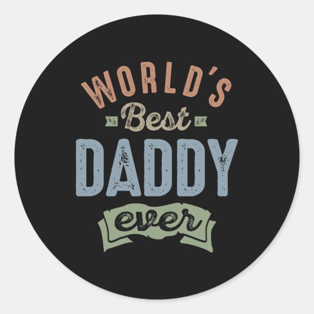 Sticker Rond Meilleur papa du monde (Devant)