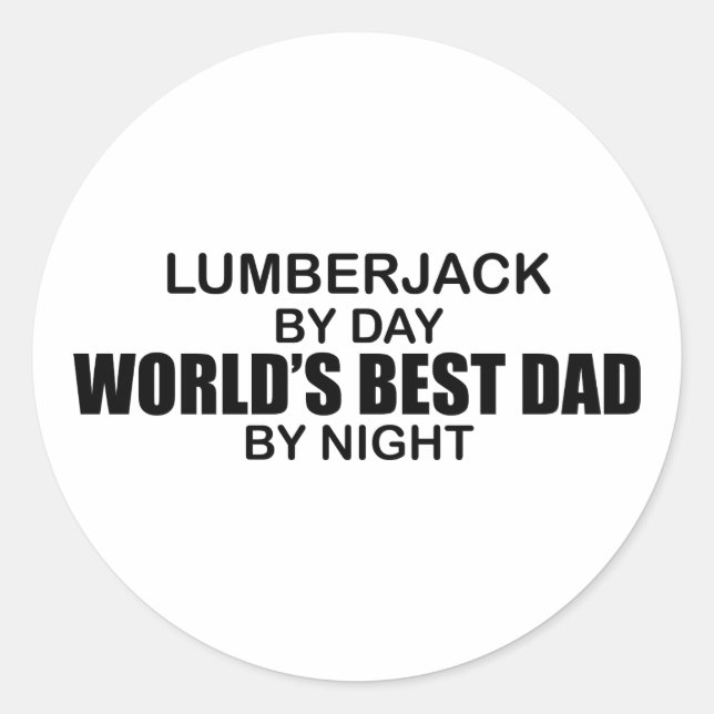 Sticker Rond Meilleur papa du monde - Lumberjack (Devant)