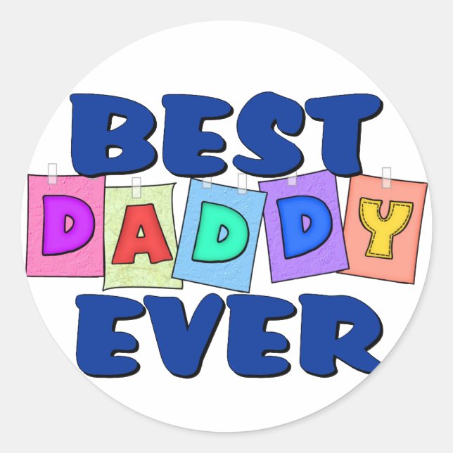Sticker Rond Meilleur papa JAMAIS (Devant)