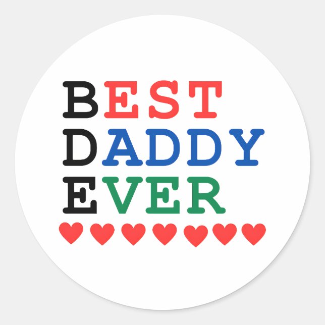 Sticker Rond Meilleur papa jamais (Devant)