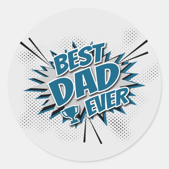 Sticker Rond Meilleur papa jamais (Devant)