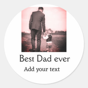 Sticker Rond Meilleur papa jamais ajouter nom image fête des pè