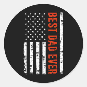 Sticker Rond Meilleur Papa Jamais Avec Nous Drapeaux Cadeaux Ho