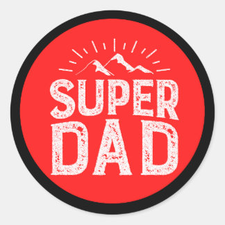 Sticker Rond Meilleur Papa Jamais Classic Round