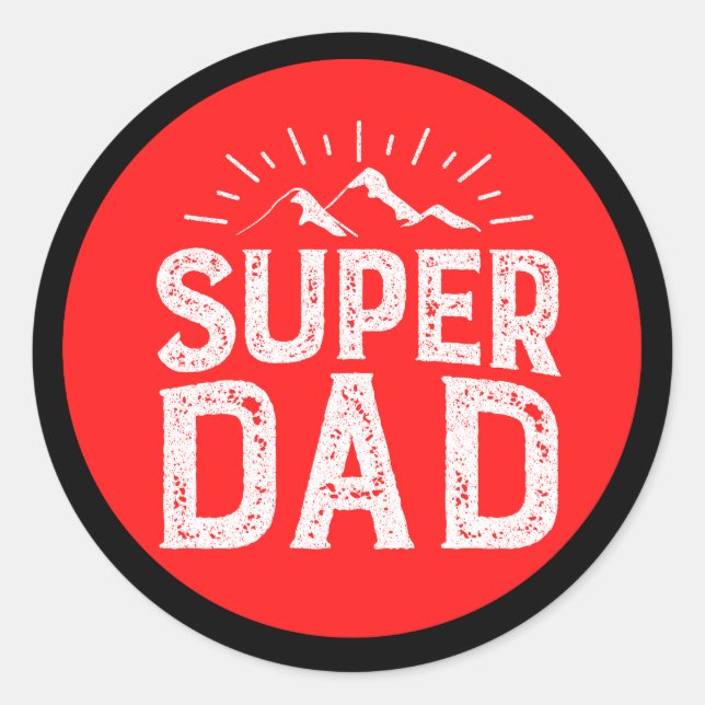 Sticker Rond Meilleur Papa Jamais Classic Round (Devant)
