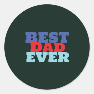 Sticker Rond Meilleur papa jamais minimaliste Cool professionne