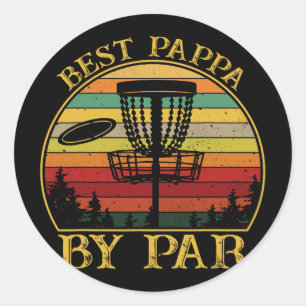 Sticker Rond Meilleur Papa Par Funny Disc Golfing Dad