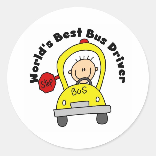 Sticker Rond Meilleur pilote de bus (Devant)