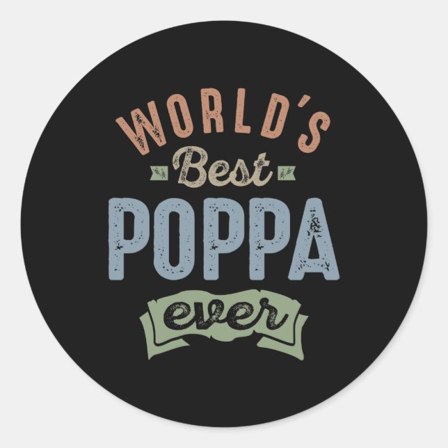 Sticker Rond Meilleur Poppa du monde (Devant)
