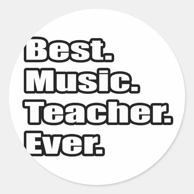 Sticker Rond Meilleur professeur de musique (Devant)