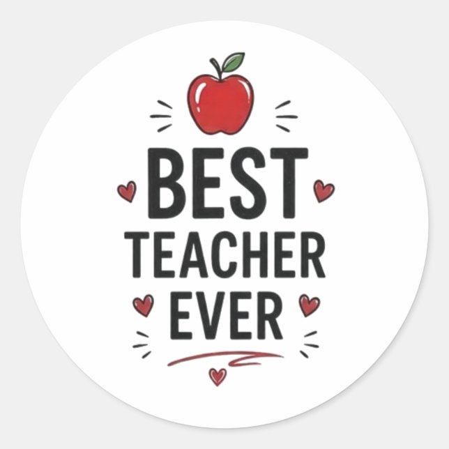 Sticker Rond Meilleur Professeur Ever  (Devant)
