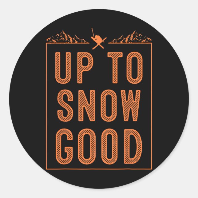 Sticker Rond Meilleur Snowboard Ski Ride Cadeau Skieurs Mignonn (Devant)